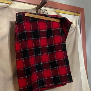 Talbots Red and Black Plaid Pencil Skirt-777